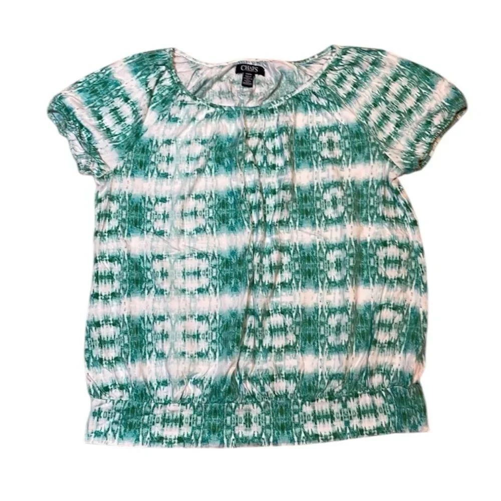 Chaps Green Tie Dyed Top, Medium